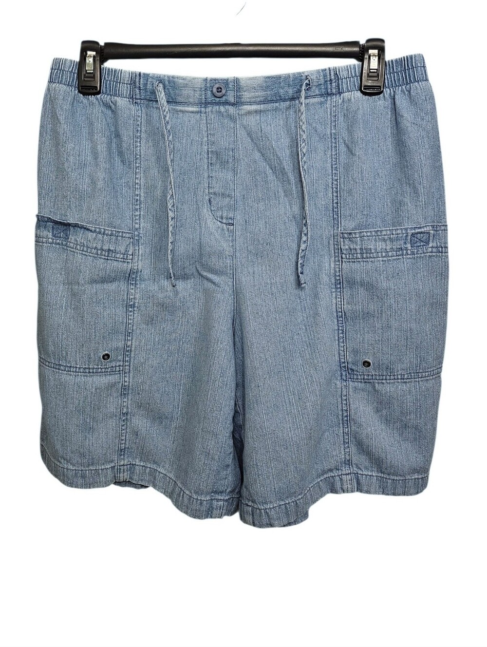 Westbound Light Blue Denim Cargo Shorts - Women's